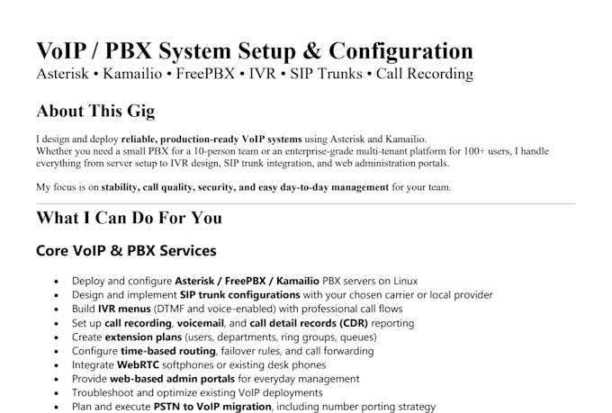 voip pbx system setup and configuration